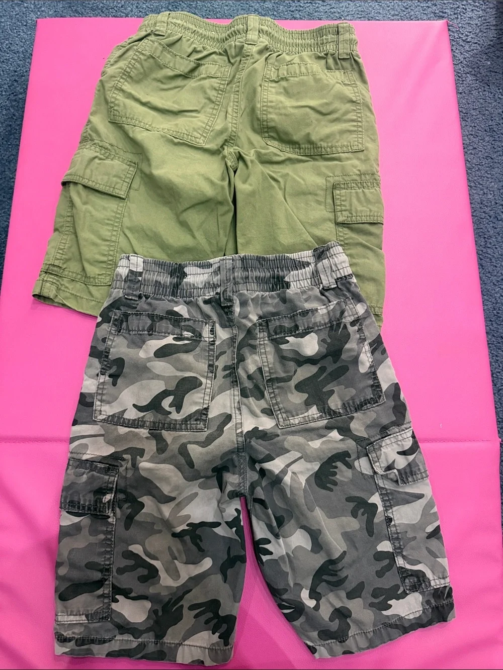 Place Boys Cargo Shorts 2-Pack - Olive & Gray Camo